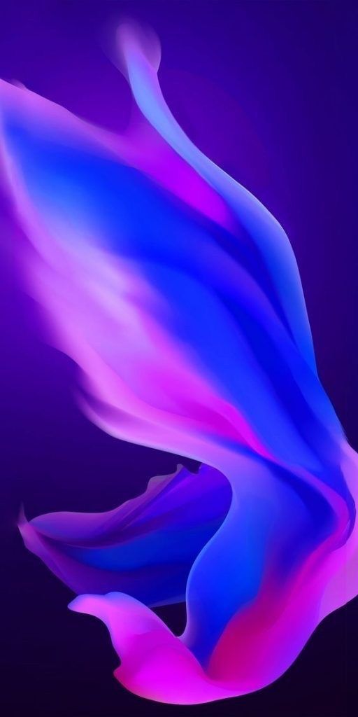 A flowing ribbon of purple, blue and pink fabric on a deep violet background.