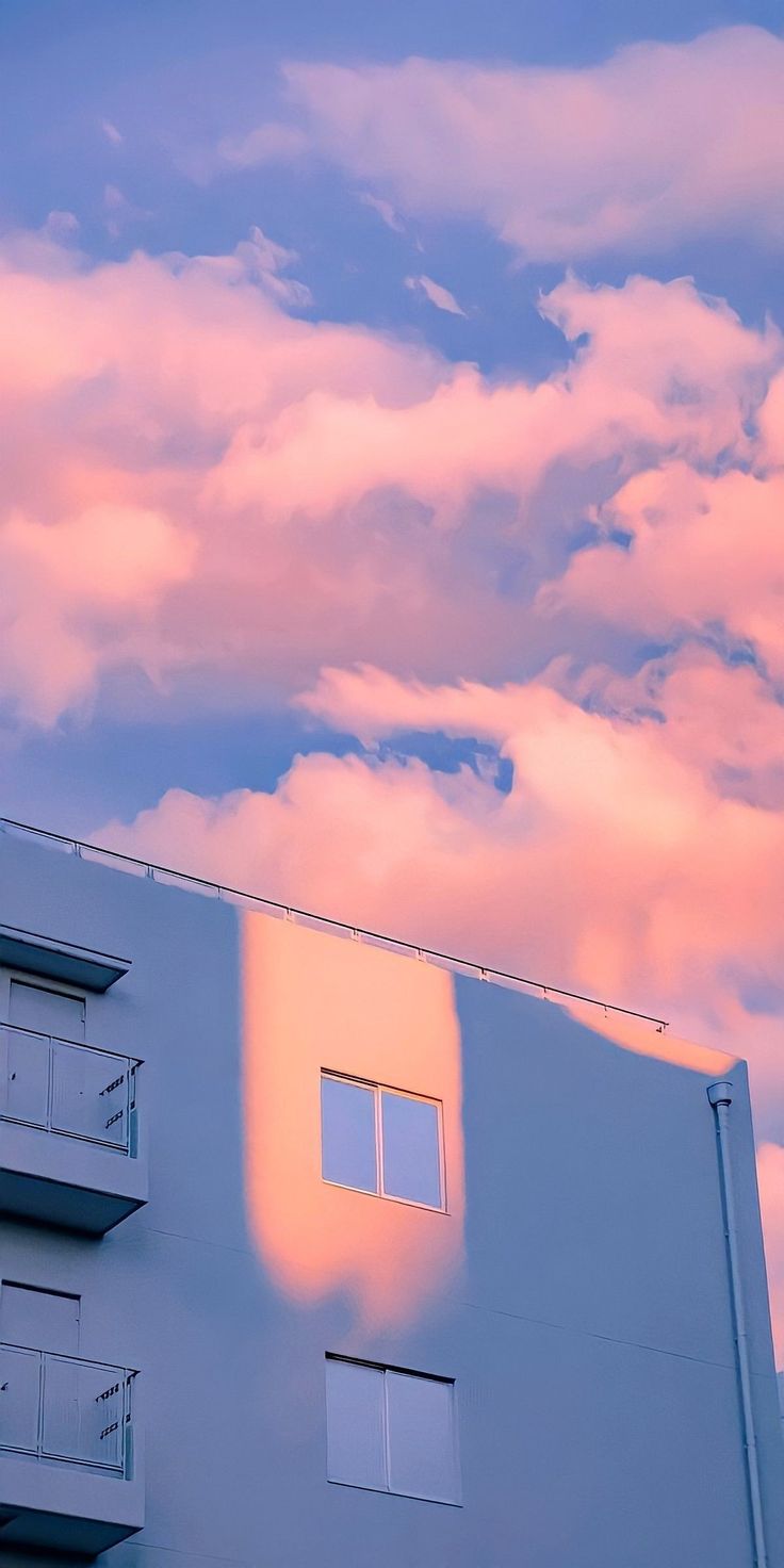 Pink Clouds over the Building
