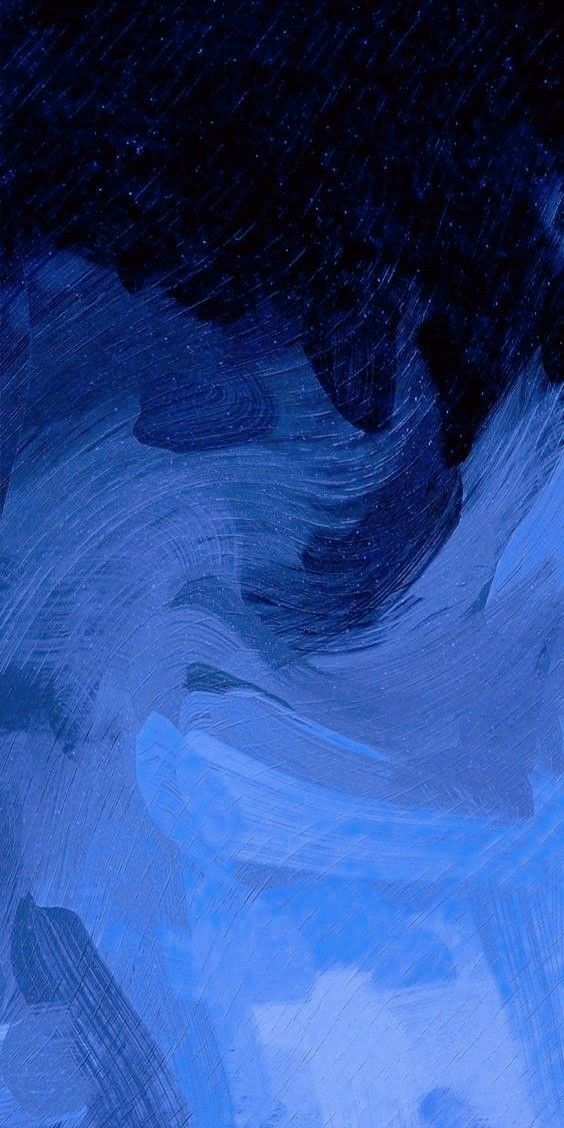 Broad blue brush strokes like a painted night sky with tiny stars.