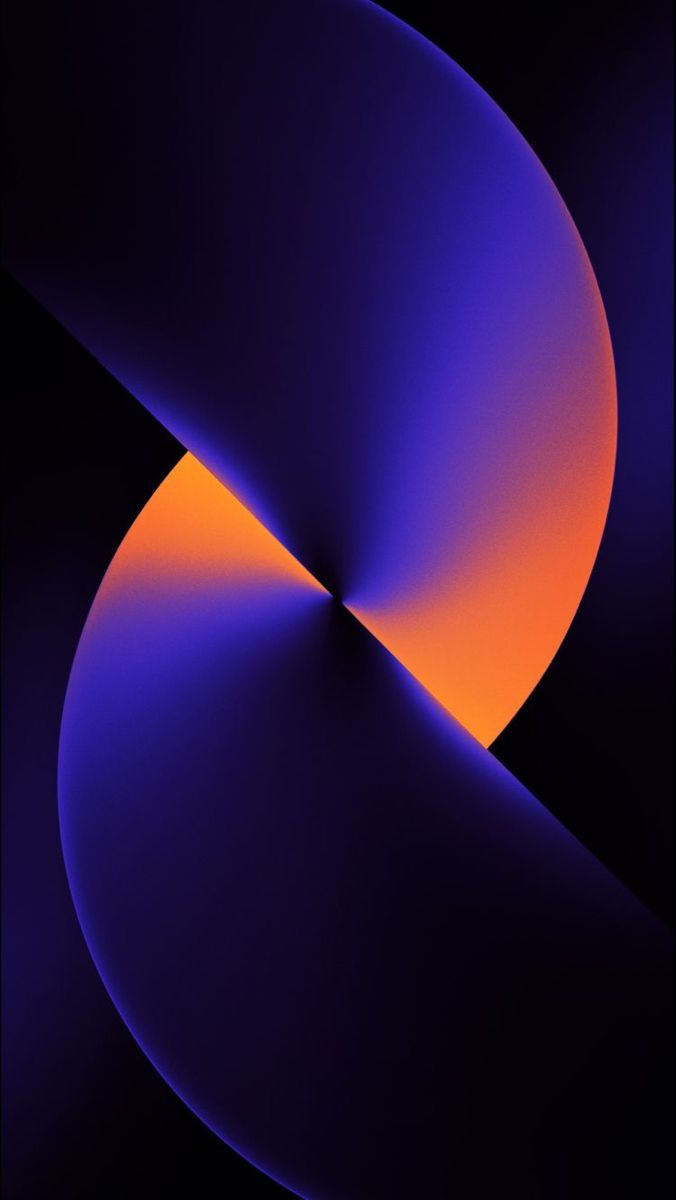 A twisting ribbon of blue and orange light on black.