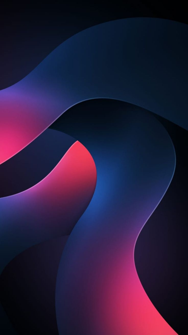 Dark layered waves with pink and red edges on navy.