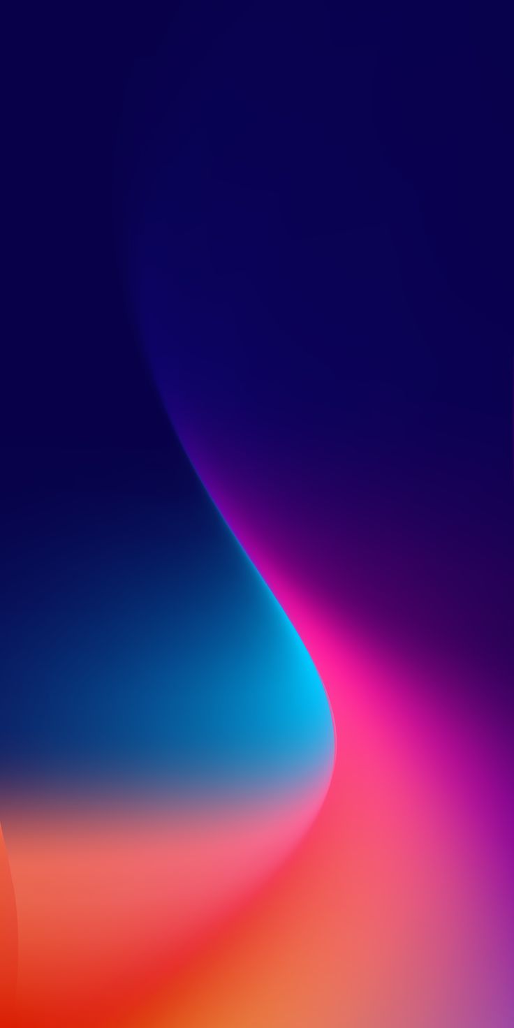 A smooth curving gradient of blue, magenta and orange on dark navy.