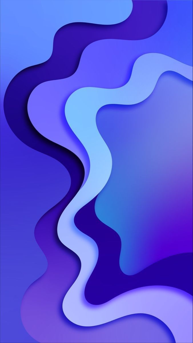 Flowing layers of violet, blue and purple in a paper-cut style.