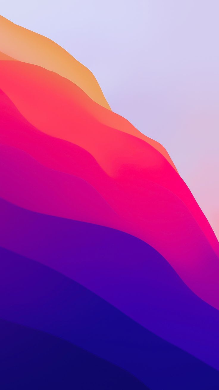 Flowing waves of pink, orange and purple.