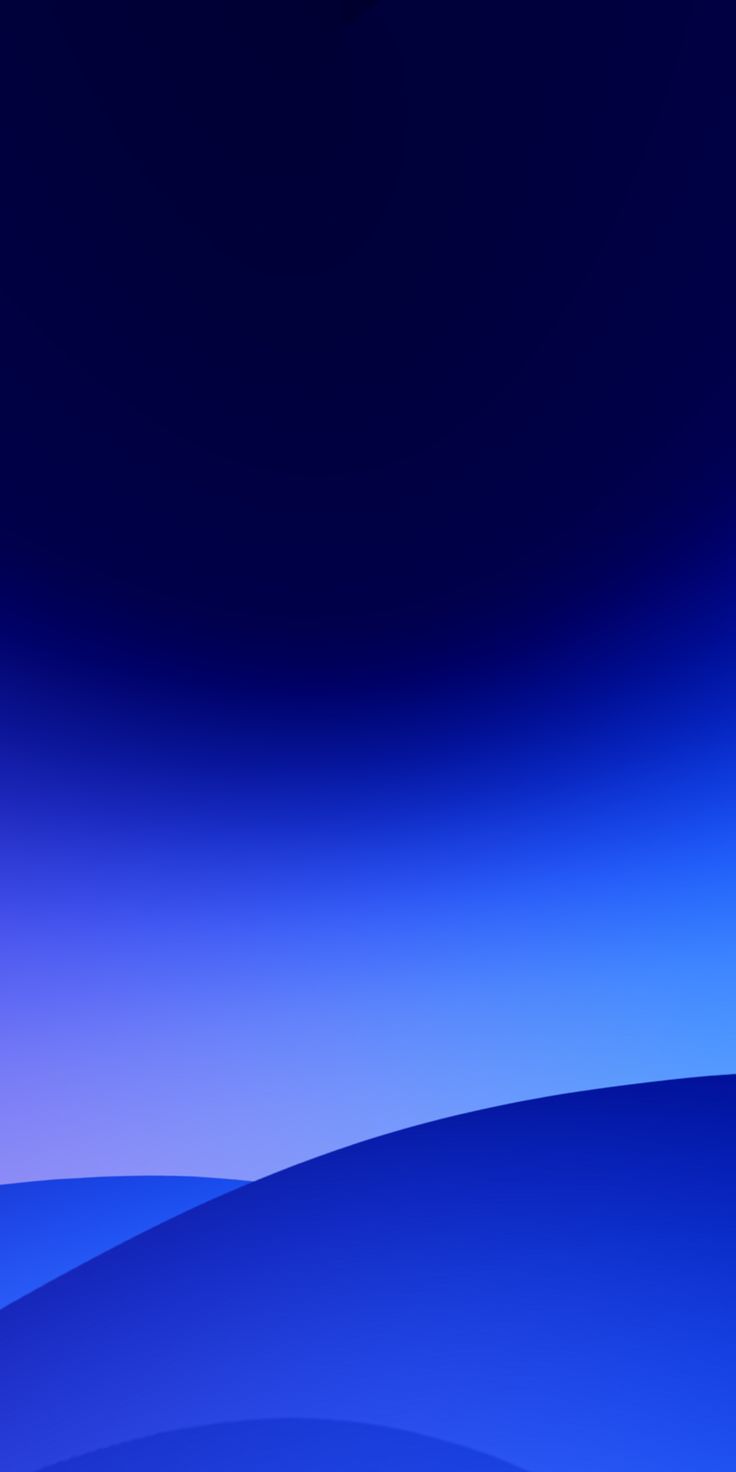 A dark navy gradient with soft blue hills of light at the bottom.