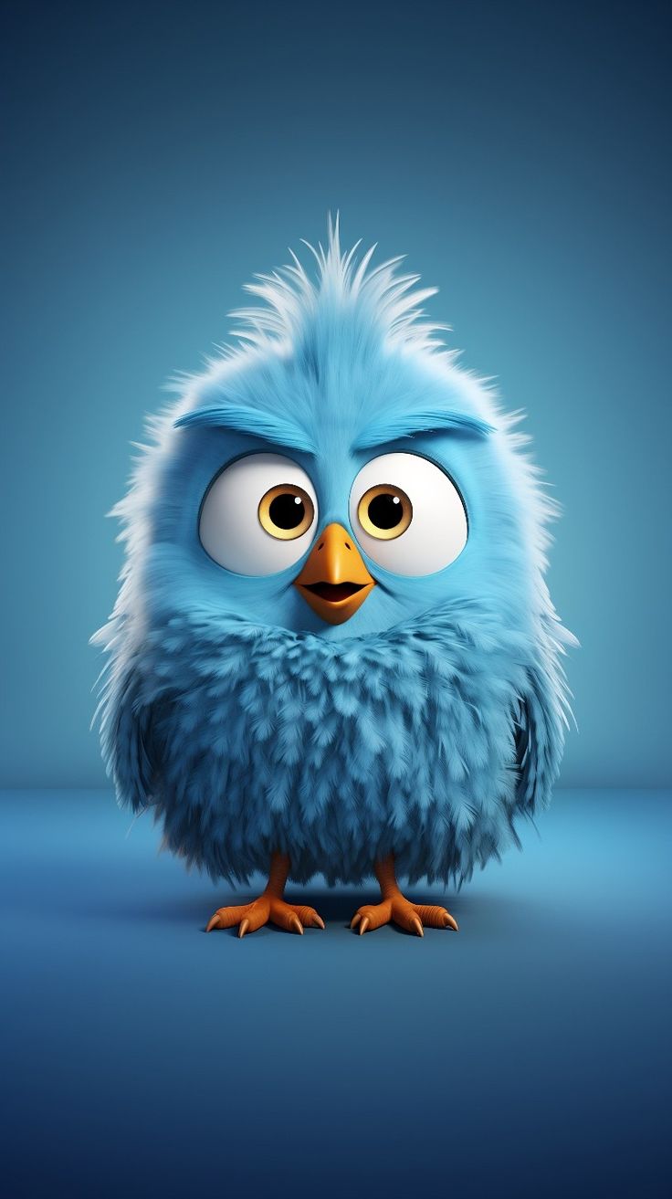 Fluffy Blue Bird
