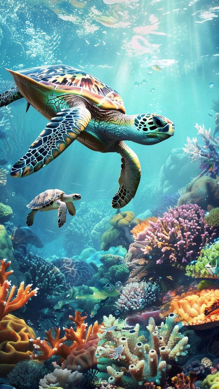 Two Sea Turtles