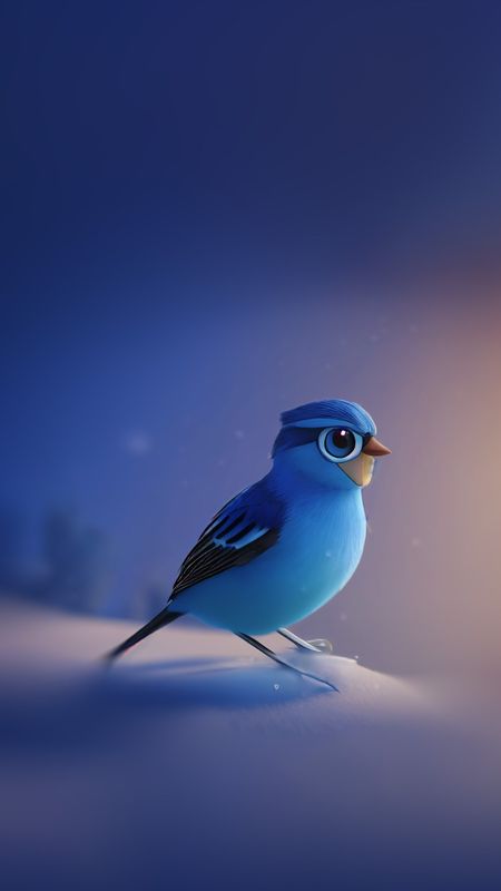 Bluebird in the Snow