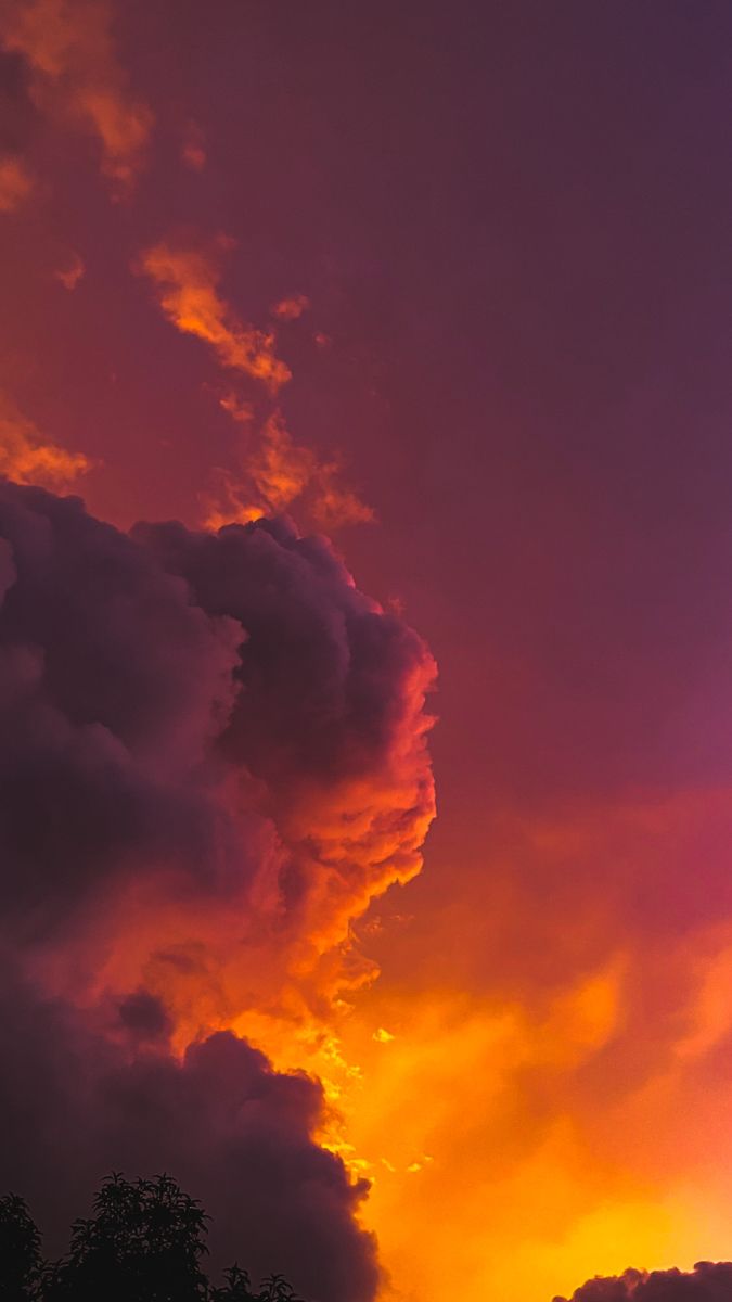 Fiery Sunset Clouds