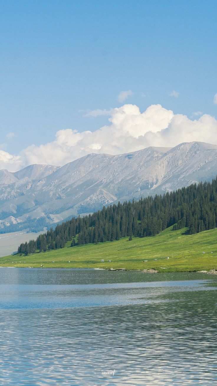 Lake and Snowy Mountains