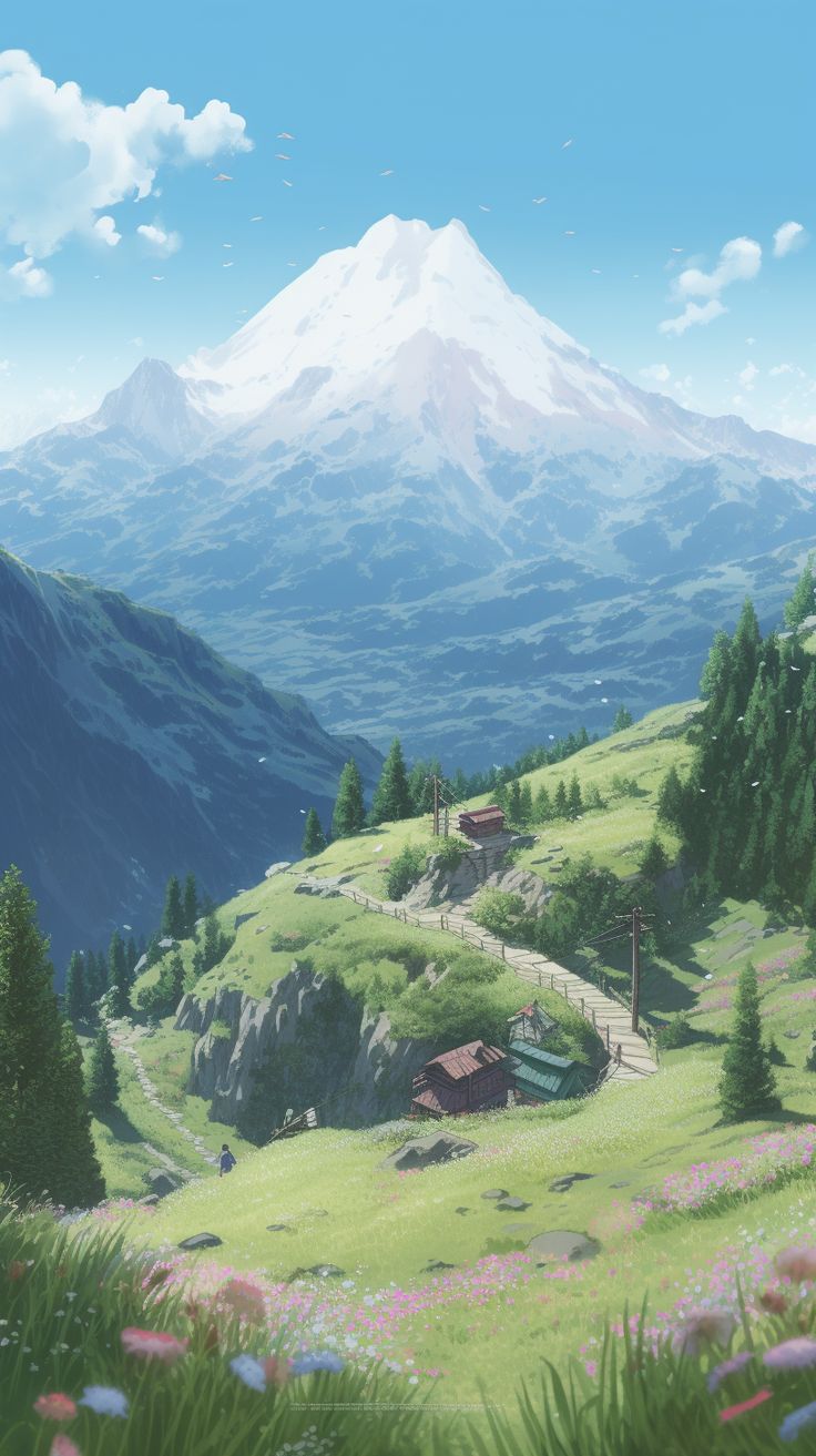 Snow-Capped Volcano