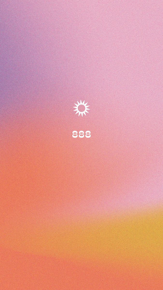 A tiny white sun icon and a line of small text on a pink-to-orange gradient.