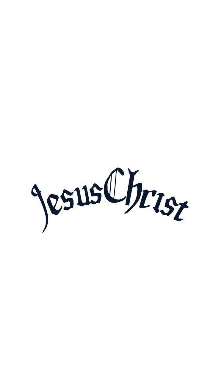 "Jesus Christ" in dark blackletter script on white.